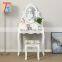 Antique Dresser Furniture Dressing Table Set With Mirror And Stool