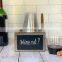 Rustic Wooden party cup holder with marker slot and Erasable Chalkboard
