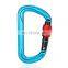 JRSGS Manufacturer Heavy Duty Customized Logo Safety 30kN Carabiner Climbing Aluminum Auto Locking Snap Hook S7111