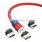 Wholesale 3PIN 1M 2M  Fast Charging Micro Type C Data Magnetic 3 In 1 Usb Charging Cable Data cable