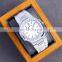 Diamond stainless steel case see-through back Japan movement luxury mechanical watchCustom logo