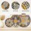 5Pcs Woven Wall Basket Decor Flat Boho Style Hanging Wicker Seagrass Placemat Baskets with Flower Patterns