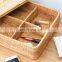 High Quality Rattan Woven Storage Basket With Cover 4 compartments Wicker Cosmetic Storage Basket Wholesale Supplier