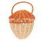 Hot Sale Rattan Woven Basket with Handle Acorn Shape Handbag Wall Hanging Basket Bag Kids Toys Wholesale Supplier