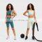 Blank Custom Free Match Ribbed 4 Piece Sexy Straps High Neck Bra Slim Fit Leggings Stretch Yoga Suit Set Women Gym Workout Wear