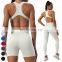 Sexy Racer Back Hollow Out Jumpsuits Custom Rompers Gym Fitness Workout Bodysuit Seamless One Piece Yoga Jumpsuit For Women