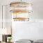 Modern Industrial Style Rivet Crystal Piece Chandelier Lighting Fixture for Living Room Kitchen Island Dining Room Foyer Lobby
