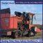 Corn harvester modified with half chain track anti sinking half track