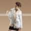 2015 Long style Big Raccoon Fur Collar Lady Winter Fashion Real Rabbit Fur Coat With 4 colors