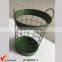 Green Paint Metal Iron Storage Handmade Wire Basket