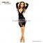  Hot Factory Price 2016 New Arrive Women Black Scoop Neck Body Hugging Sexy Tight Mini Dress