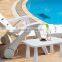 Weather Resistant Outdoor Plastic Rattan Wicker Aluminum Wooden Folding Reclining Lounge Beach Chair With Wheels