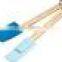 assorted color silicon spatula with wooden handle a set 4