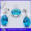 Many Designs !!! Created Blue Opal And Oval Light Blue Topaz Necklace Pendant