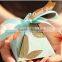 Nice design of differnce colour and ribbon triangle candy box /wedding box