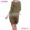 Fringe tassels chiffon long seeve elbise dress