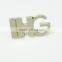 promotional gifts hard sliver plating letter metal pin badge