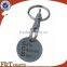 Custom soft enamel plating antique tin shopping trolley coin lock/metal trolly coin keyring/custom trolley coin keyring