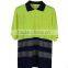 cheap 100% polyester high reflective safety 2 tone color polo shirts for man