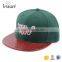 Design 3d Embroidery Logo Acrylic Snap Back Hat Leather Brim