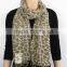 Giraffe Print Cotton Scarf with Fringe