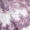 Lilac beaded heavy lace fabric tulle fabric wedding dress beaded french lace broder
