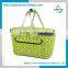Durable Polyester Material Fully Folding Basket Type Collapsible Insulated Shopper Cooler Basket Tote