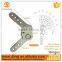 DLS D1066 each stop 15 degree, with 5,6,8,10 stop option sofa hinge