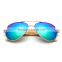 2016 new fashion alloy frame with handmade bamboo temple aviator sunglasses