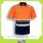 custom orange men's work high visible reflective safety polo shirt