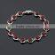 Rellecona 18k white gold plated bracelet big ruby CZ gemstone bridal jewelry