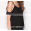 Basic Cold Shoulder Tee Strap Black Woman Off Shoulder Blouses