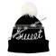 new product china manufacturer OEM CUSTOM LOGO winter fur pompons women fashion acrylic beanie hat and cap