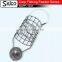 Cylindrical Metal mesh Carp fishing feeder with nylon line
