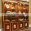 Luxury French Baroque Style Golden Four Door Glass Display Cabinet/ Gorgeous Home Decorative Cupboard Showcase/ Glass Vitrine