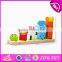 Colorful educational baby stacking toys wooden animal blocks W13D113