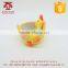 Wholesale yellow ceramic chicken bowl for jewelry hold/coin boxes