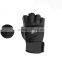 WEIGHT LIFTING GLOVES LEATHER GYM LONG STRAP WORKOUT BODY BUILDING GLOVES BLACK