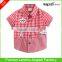 Fancy design baby boys plaid shirt with embroidered applique patch work baby clothing