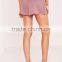 High Waist Women Plain Pink Satin Shorts Lilac Wholesale High Quality
