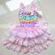 Wholesale top quality leopard christening rustic baby girls lace petti dress M5061813