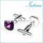 Simple Deluxe Purple Rhinestone Jewelry Unisex Shirt Cufflinks Brand