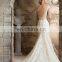 Gorgeous backless wedding gown with crystal work for women