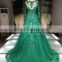 2017 Muslim Long Sleeves and Back Fully Lining Bridal Gown Green Lace Beading A-Line Lace-Up Muslim Wedding Dress Tiamero 1A779