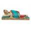 Reclining Buddha Statue Brass Turquoise Sculpture Sleeping Buddha Homm Decor Tibetan Resting Buddha Statue Idol Brass Buddhism