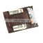 Brown Genuine 100% Leather Magnetic Slim Wallet Pocket Money Clip Holder
