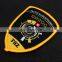 woven badges?laser cut woven patch iron on badges