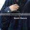 Indoor Bedroom Sleep Navy Soft Material Durable Wearable Hoodie Sherpa Oversized Blanket