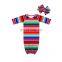 2019 new arrival serape printed sleeping sack boutique sleeping gown with beauty headband kids sleeping bag sleeping gown