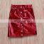 2019 summer girls black letter top tshirt & kids red skirts 2pcs set